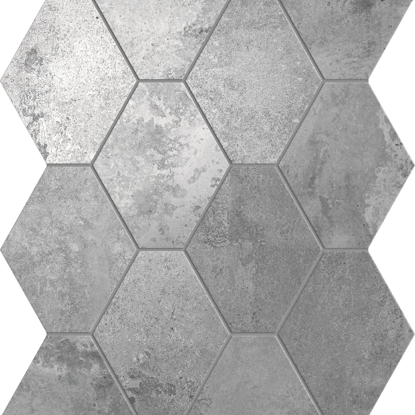 Ossido Pietra Hexagon Silver