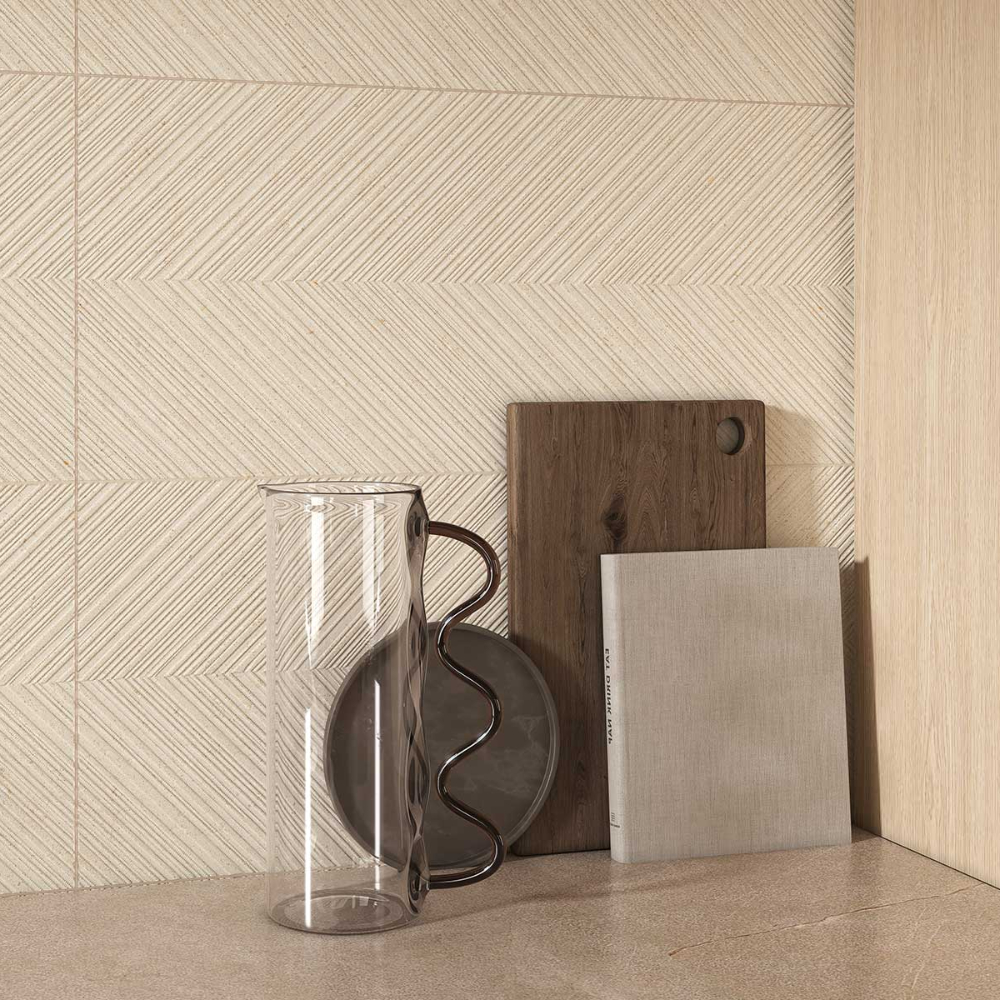 Earth Chevron Beige Wall