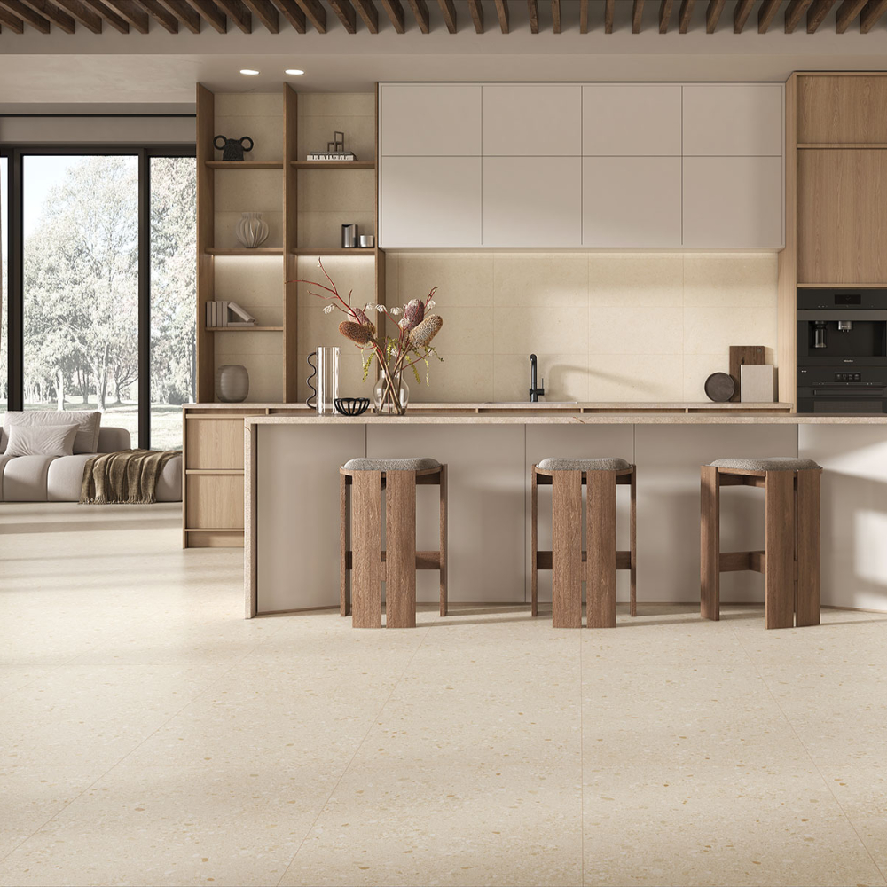 Pebble Beige Kitchen Floor