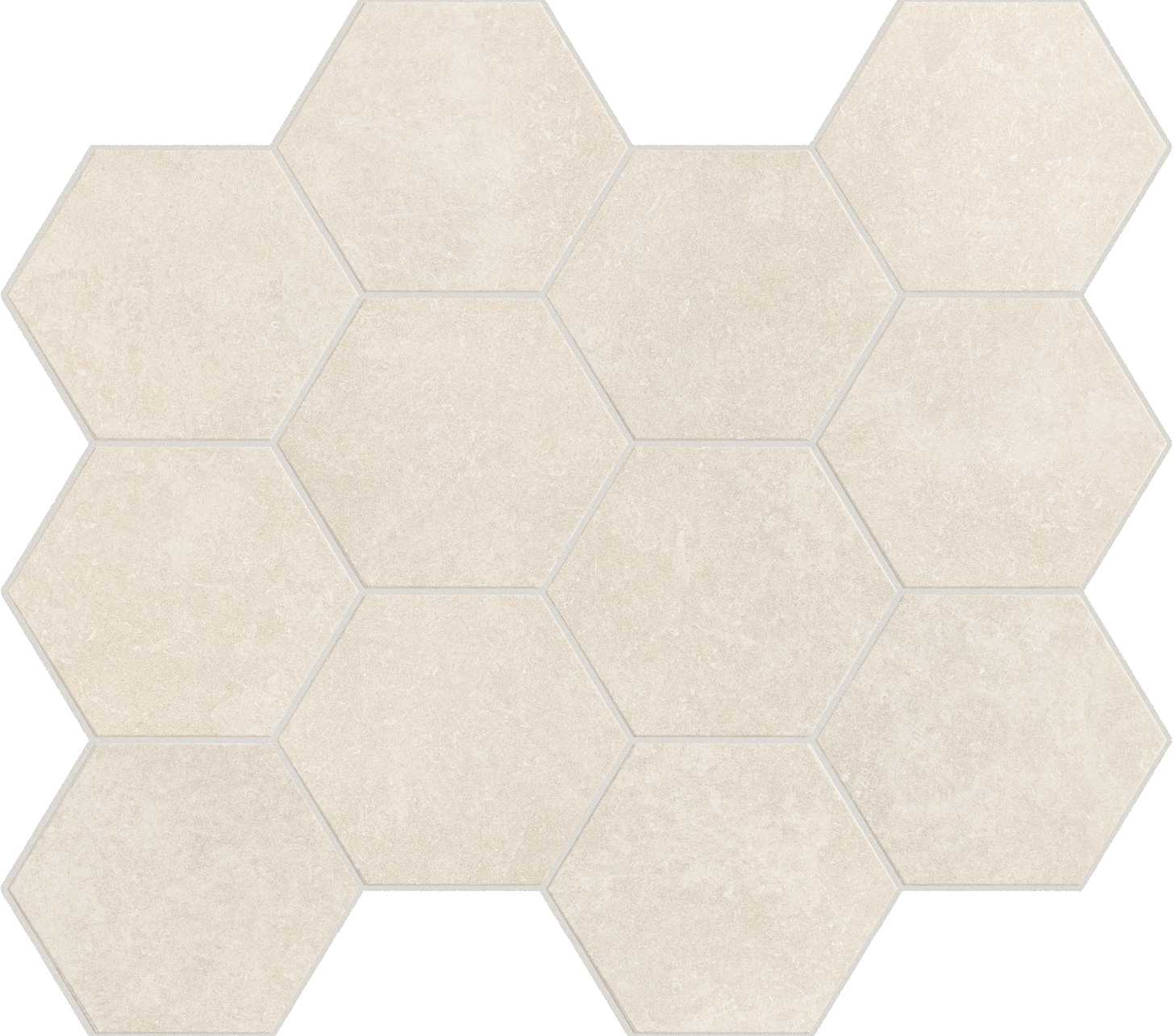 Deserto Pietra Hexagon Mosaic_Avorio