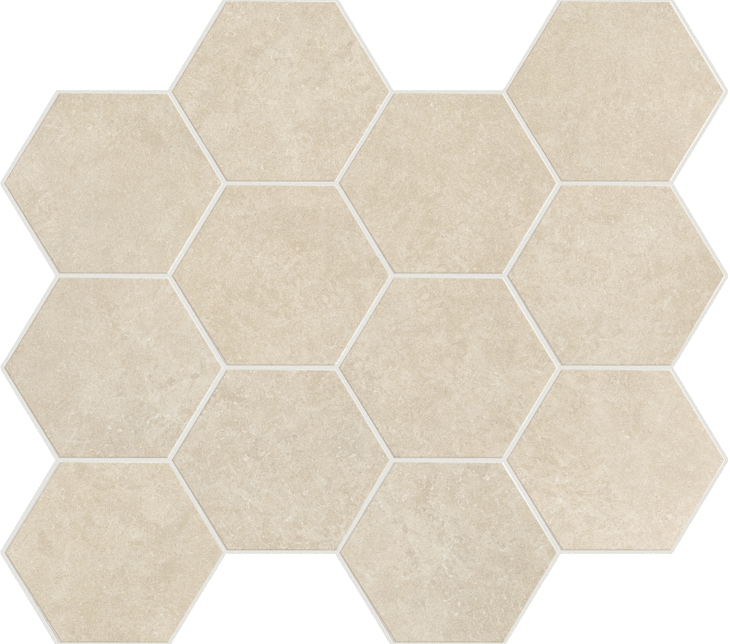 Deserto Pietra Hexagon Mosaic_Bianco