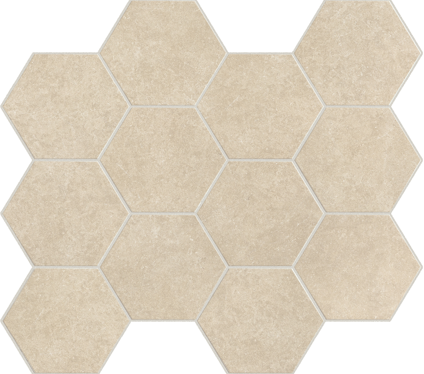 Deserto Pietra Hexagon Mosaic_Sabbia