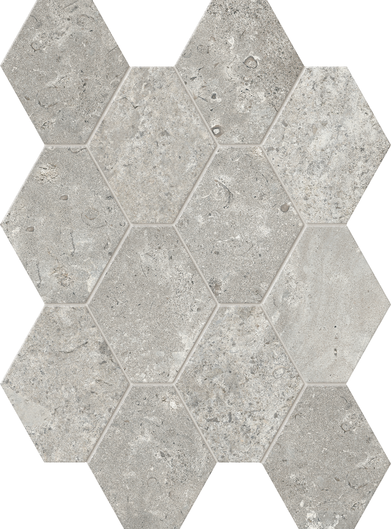 Pietra Crocce Hexagon_Grigio
