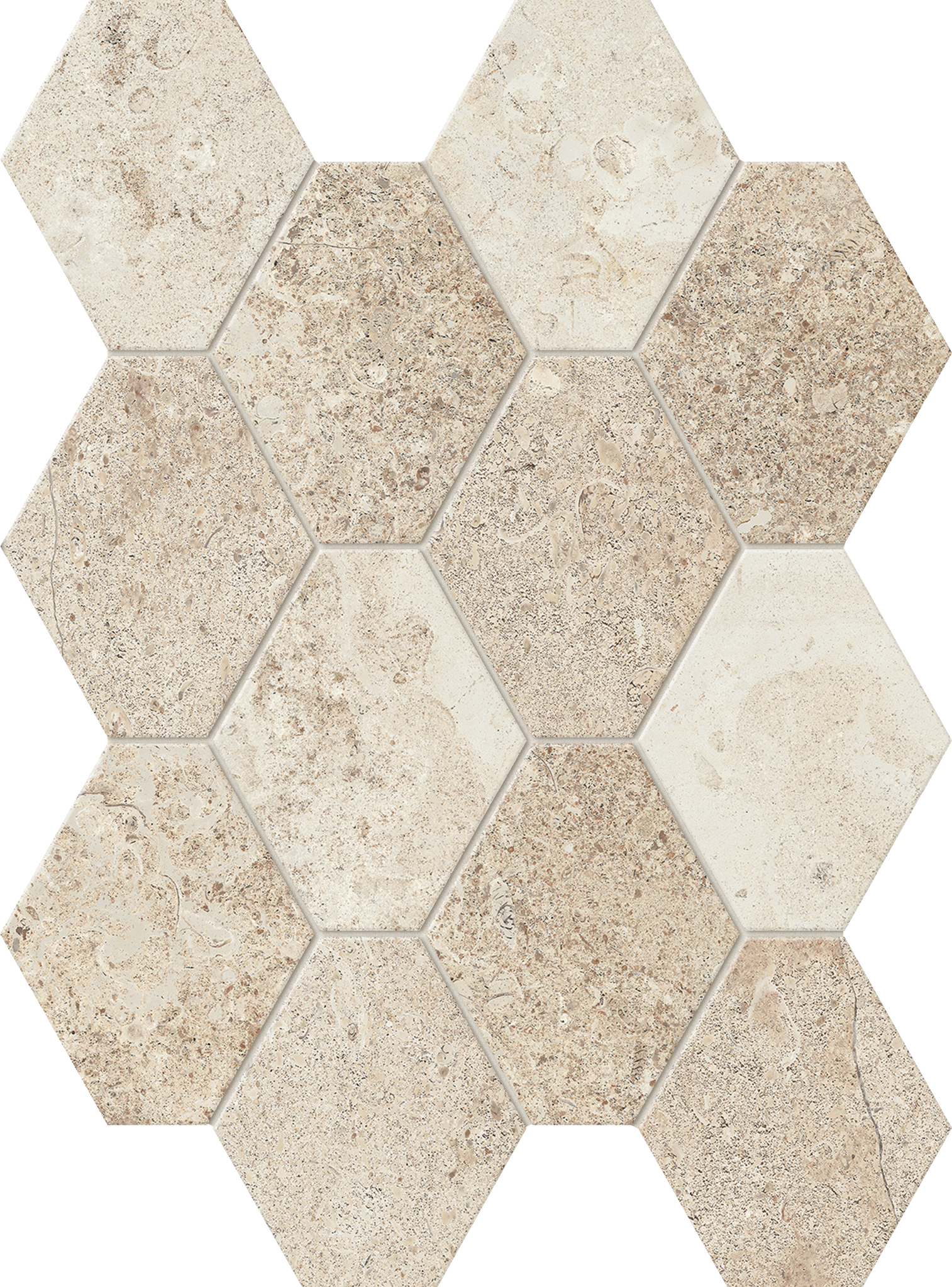 Pietra Crocce Hexagon_Mix